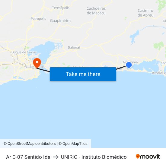 Ar C-07 Sentido Ida to UNIRIO - Instituto Biomédico map