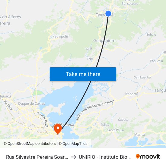 Rua Silvestre Pereira Soares, 583 to UNIRIO - Instituto Biomédico map