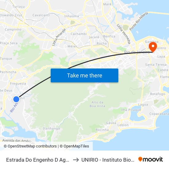 Estrada Do Engenho D Agua, 1228 to UNIRIO - Instituto Biomédico map