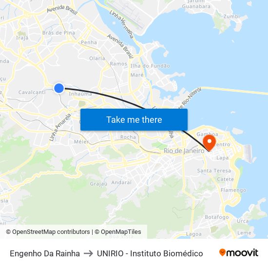 Engenho Da Rainha to UNIRIO - Instituto Biomédico map