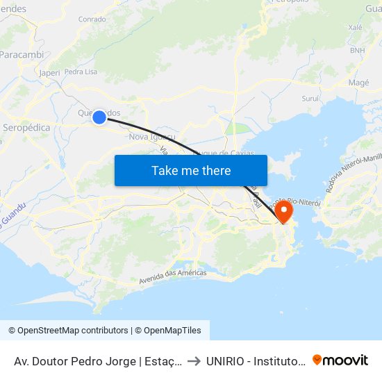 Av. Doutor Pedro Jorge | Estação De Queimados to UNIRIO - Instituto Biomédico map