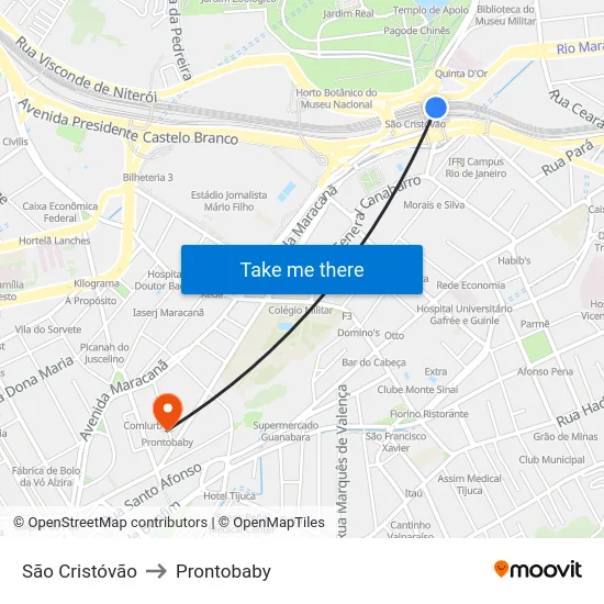 São Cristóvão to Prontobaby map