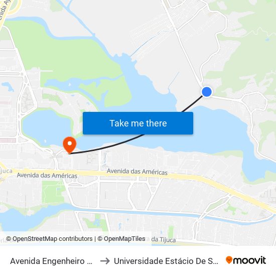 Avenida Engenheiro Souza Filho, 1206 to Universidade Estácio De Sá - Barra I Tom Jobim map