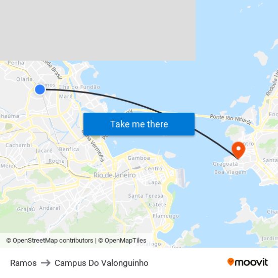 Ramos to Campus Do Valonguinho map