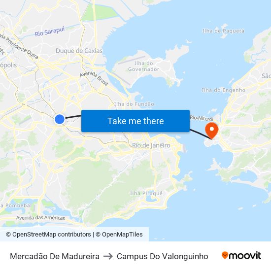 Mercadão De Madureira to Campus Do Valonguinho map