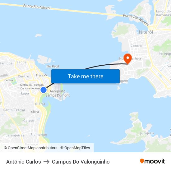 Antônio Carlos to Campus Do Valonguinho map