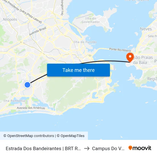 Estrada Dos Bandeirantes | BRT Recanto Das Palmeiras to Campus Do Valonguinho map