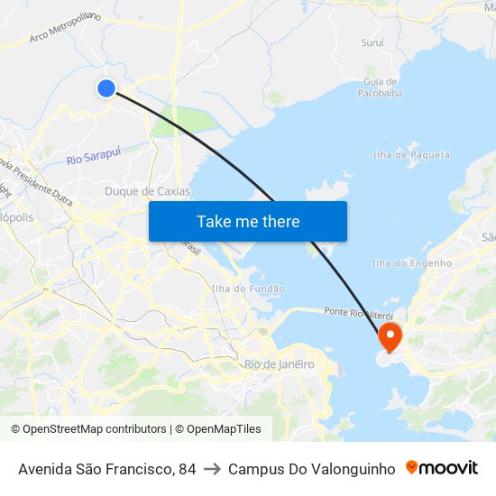 Avenida São Francisco, 84 to Campus Do Valonguinho map