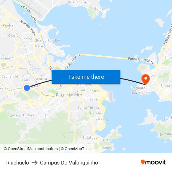 Riachuelo to Campus Do Valonguinho map