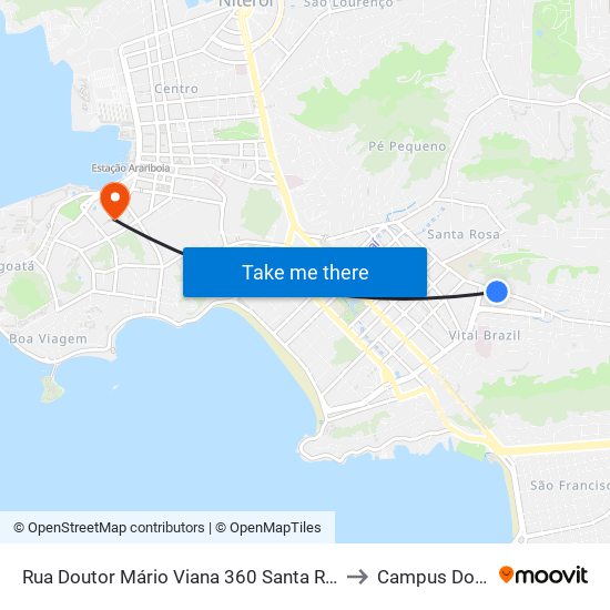 Rua Doutor Mário Viana 360 Santa Rosa Niterói - Rj 24241-000 Brasil to Campus Do Valonguinho map