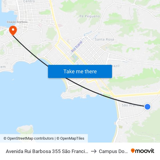 Avenida Rui Barbosa 355 São Francisco Niterói - Rj 24310-005 Brasil to Campus Do Valonguinho map