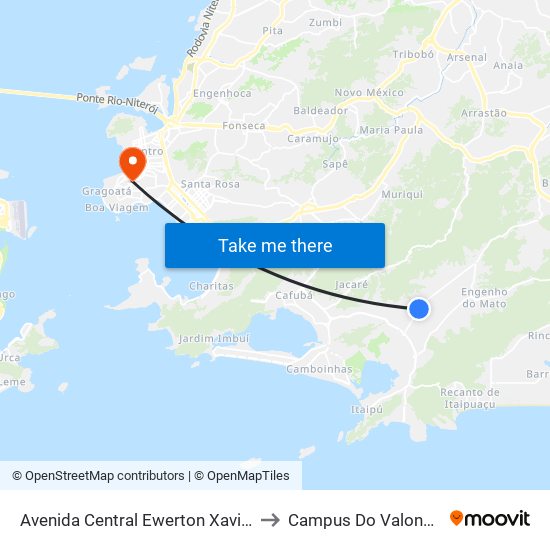 Avenida Central Ewerton Xavier 1443 to Campus Do Valonguinho map