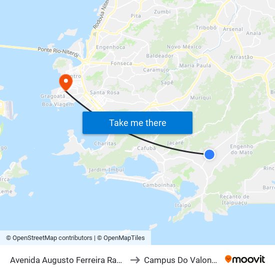 Avenida Augusto Ferreira Ramos 102 to Campus Do Valonguinho map