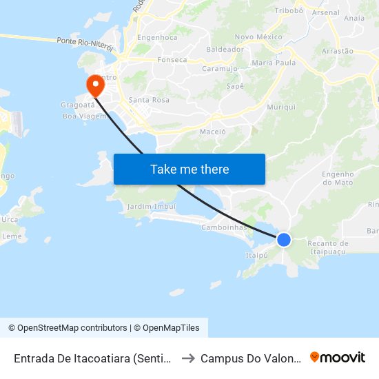 Entrada De Itacoatiara (Sentido Itaipu) to Campus Do Valonguinho map
