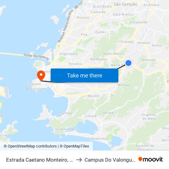 Estrada Caetano Monteiro, 2891 to Campus Do Valonguinho map