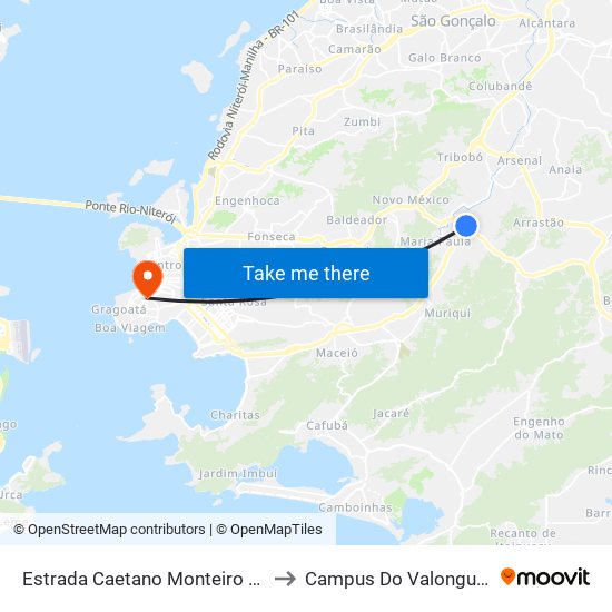 Estrada Caetano Monteiro 4877 to Campus Do Valonguinho map