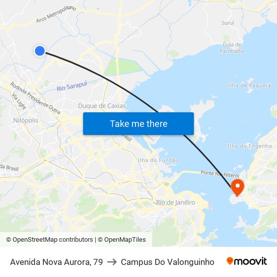 Avenida Nova Aurora, 79 to Campus Do Valonguinho map