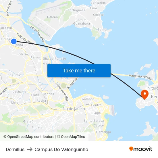 Demillus to Campus Do Valonguinho map