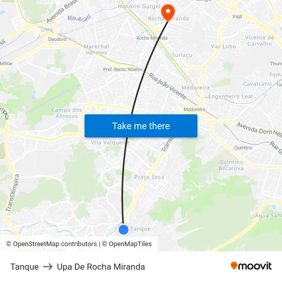 Tanque to Upa De Rocha Miranda map