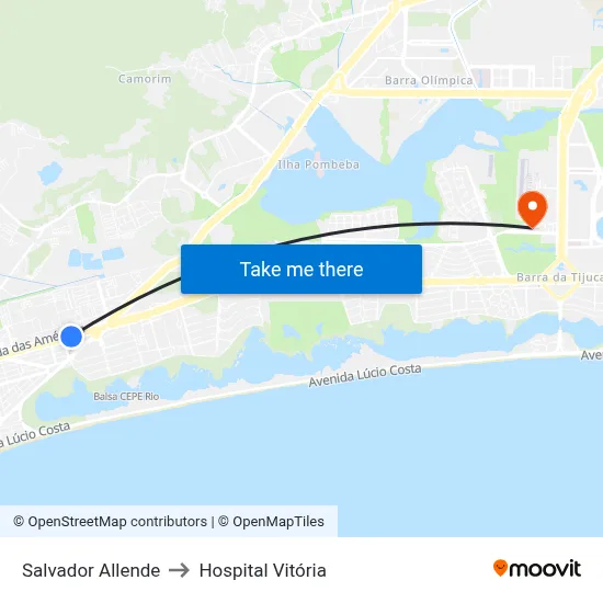 Salvador Allende to Hospital Vitória map