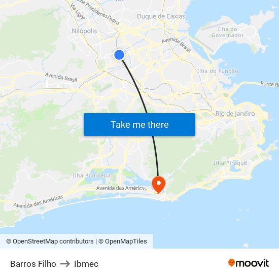 Barros Filho to Ibmec map