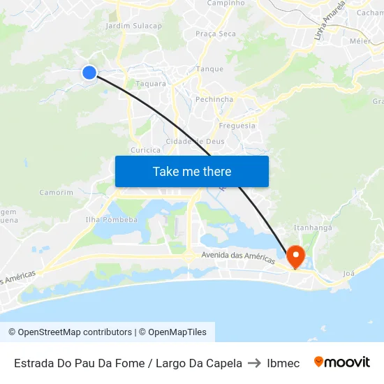 Estrada Do Pau Da Fome / Largo Da Capela to Ibmec map
