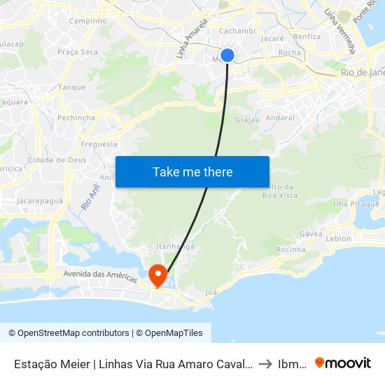 Estação Meier | Linhas Via Rua Amaro Cavalcanti to Ibmec map