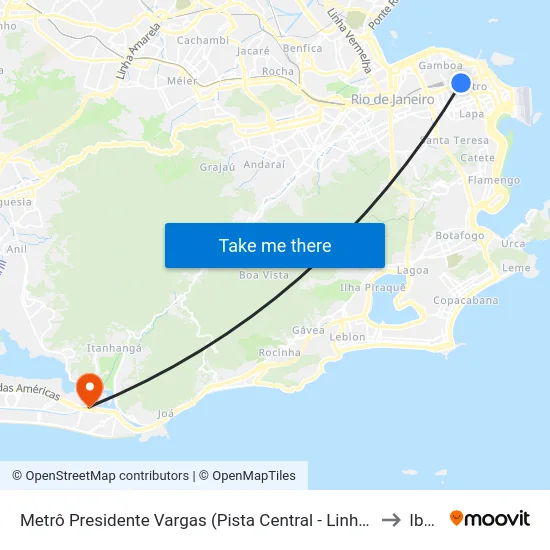 Metrô Presidente Vargas (Pista Central - Linhas Para Grande Tijuca) to Ibmec map
