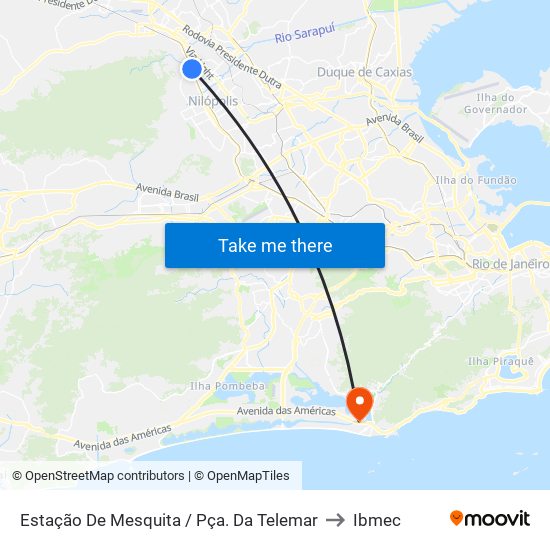 Estação De Mesquita / Pça. Da Telemar to Ibmec map