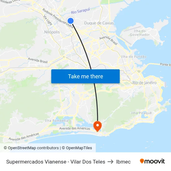 Supermercados Vianense - Vilar Dos Teles to Ibmec map