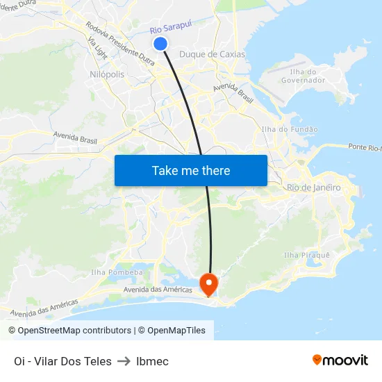 Oi - Vilar Dos Teles to Ibmec map