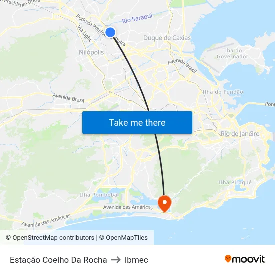 Estação Coelho Da Rocha to Ibmec map