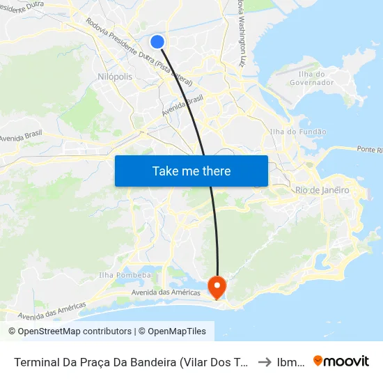Terminal Da Praça Da Bandeira (Vilar Dos Teles) to Ibmec map