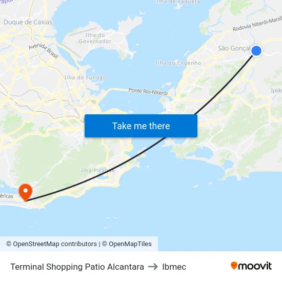 Terminal Shopping Patio Alcantara to Ibmec map