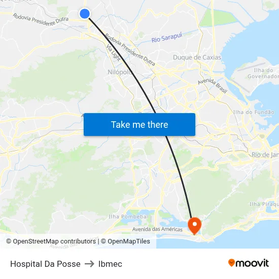 Hospital Da Posse to Ibmec map