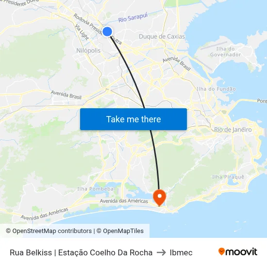 Rua Belkiss | Estação Coelho Da Rocha to Ibmec map