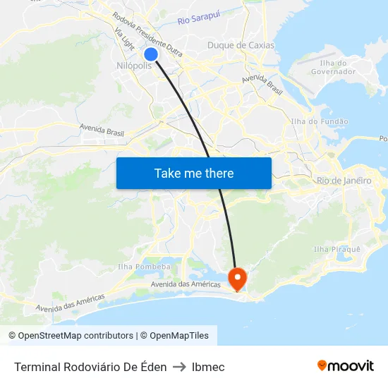 Terminal Rodoviário De Éden to Ibmec map