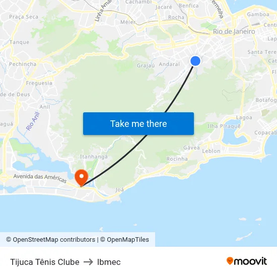 Tijuca Tênis Clube to Ibmec map
