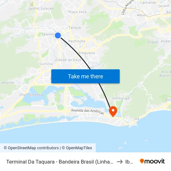 Terminal Da Taquara - Bandeira Brasil (Linhas Externas) to Ibmec map