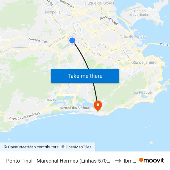 Ponto Final - Marechal Hermes (Linhas 570p E 731) to Ibmec map
