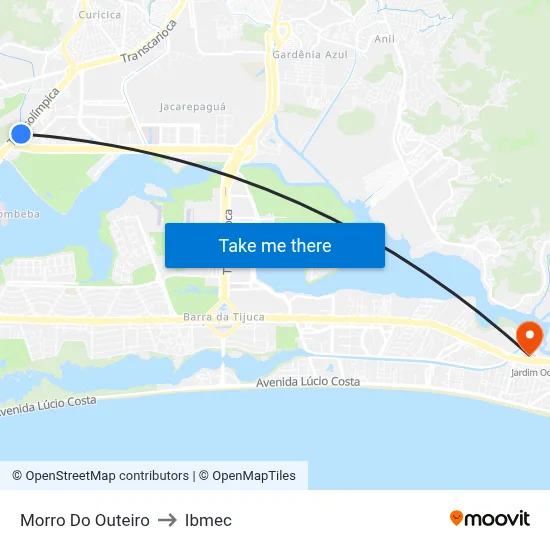 Morro Do Outeiro to Ibmec map