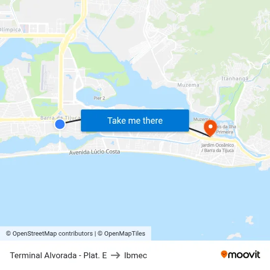 Terminal Alvorada - Plat. E to Ibmec map