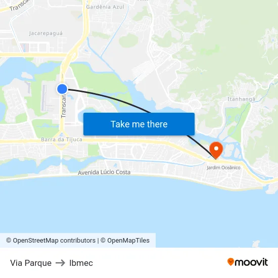 Via Parque to Ibmec map