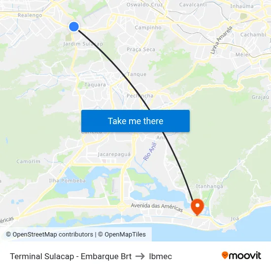Terminal Sulacap - Embarque Brt to Ibmec map