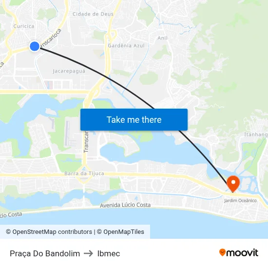 Praça Do Bandolim to Ibmec map