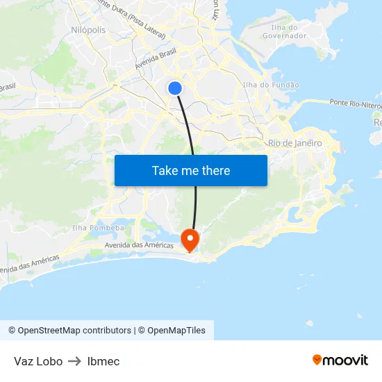 Vaz Lobo to Ibmec map