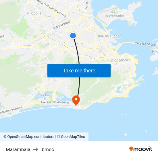 Marambaia to Ibmec map