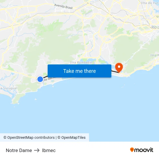 Notre Dame to Ibmec map