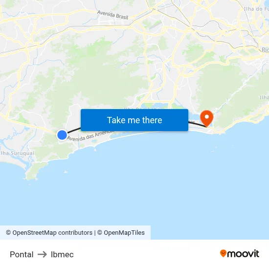 Pontal to Ibmec map