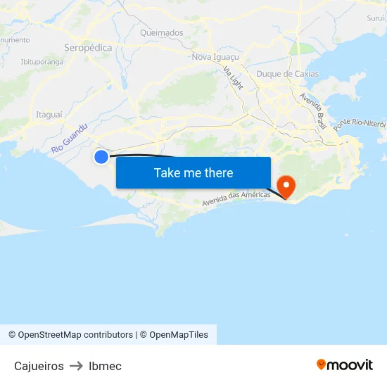 Cajueiros to Ibmec map